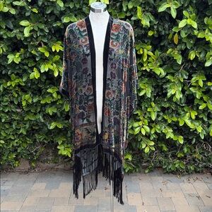 Bohemian colorful Kimono with silk Fringe